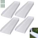 Rain-Gutter Downspout Splash Block - Gutter Downspout Extensions for Rainwater Drainage, Lader Downwards Design, 16" Fixable Downspout Extender with 8 Fixing PP Nails (4, White)