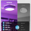 Rechargeable Shower Lights for Inside Shower, 12000mAh Motion Sensor Wireless RGB Ceiling Light with Remote No Wiring, Battery Operated Closet Lights Cordless LED Overhead Lighting for Bathroom