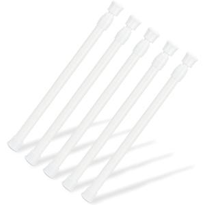 5 Pcs Tension Rod, OEH Short Tension Rod, No Drilling Small Tension Rods for Closet, Rustproof Spring Rod, Mini Thin Tension Rods for Cabinets, Cupboard, Wardrobe Bars, Bookcase, Black (10-15.7 inch)
