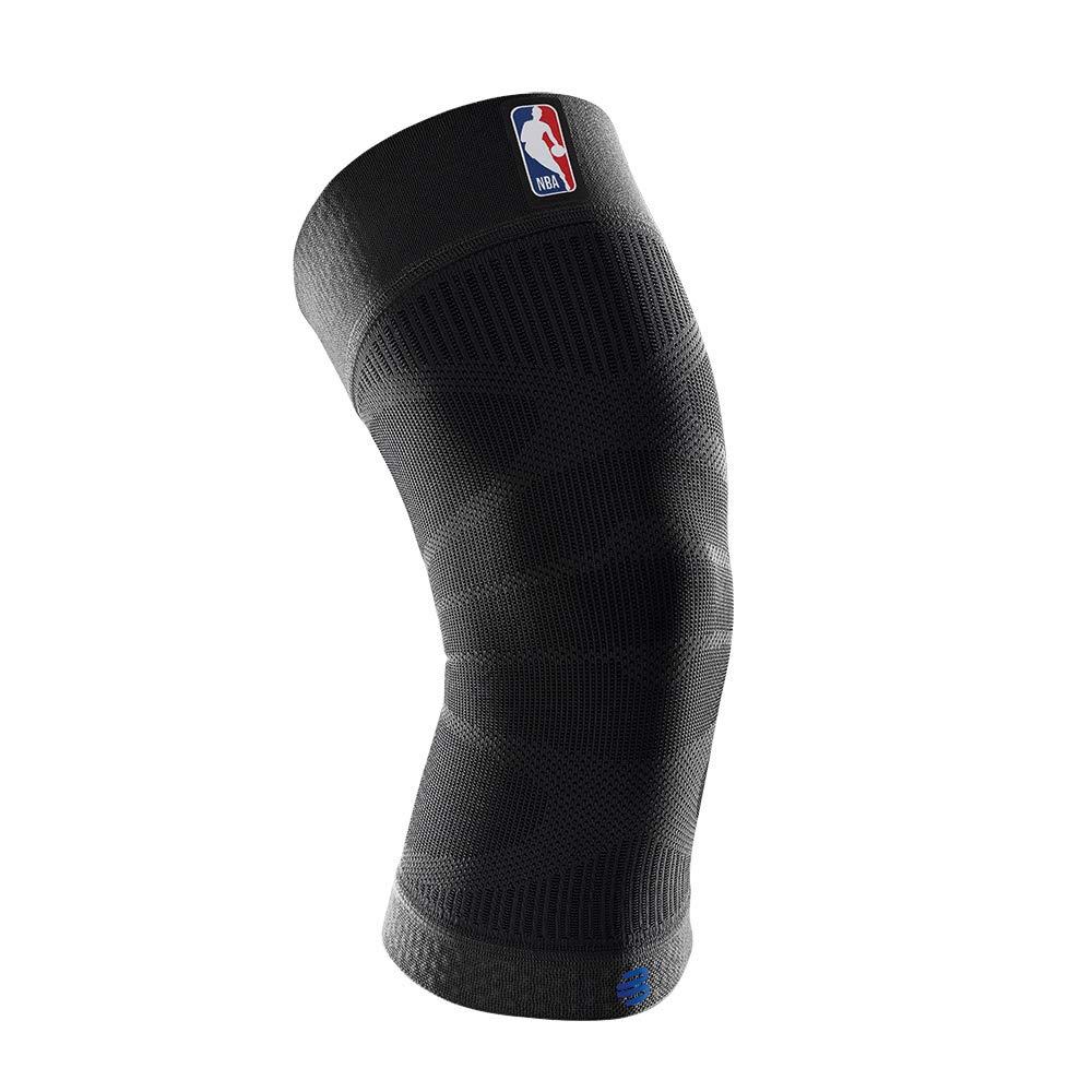 Bauerfeind Sports Compression Knee Support NBA - Lightweight Design with Gripping Zones for Basketball Knee Pain Relief & Performance with Team Designs (Black, S)