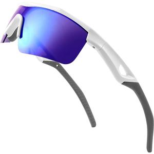FEISEDY Kids Teens Baseball Polarized Sunglasses Sports TR90 Frame Boys Girls Cycling B2454 (White-blue) FEISEDY Kids Teens Baseball Polarized Sunglasses Sports TR90 Frame Boys Girls Cycling B2454 (White-blue)