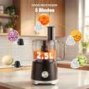 OLIXIS Food Processor 10.5 Cup, Vegetable Choppers with Slicing Shredding Chopping Kneading, Dishwasher Safe, Food Grinder, Stainless Steel Blades, for Smoothie Fruit Dough, 2.6QT, Black