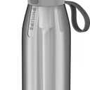 PHILIPS Filtered Water Bottle, BPA-Free Tritan Plastic Water Bottles, Replaces 450 Plastic Water Bottle with Reusable GoZero Everyday Water Filter, Portable Filtering Bottle for Travel, 36oz, Grey