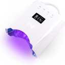 M - NEO Cordless & Rechargeable Nail Curing Lamp 78W with 4 LCD Time Display Timer, Auto Sensor, and Spacious Interior for All Hand Sizes and Nail Lengths (White)