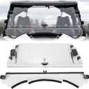 KUAFU 2-in-1 Flip Windshield Compatible with 2013-2018 Can-Am Maverick/ Maverick Max/ Maverick Turbo Max Fold Down Open Closed Windscreen