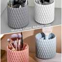 Lebenrich Rotating Pen Holder for Desk, 5 Slots Unique White Desk Organizer Easthetic Desktop Supplies and Accessories for Women Girls, Pencil Cup Caddy for Office Home Art Supply