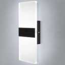 Lightess Modern Wall Sconce Dimmable Sconce Wall Lighting 12W Black Indoor Wall Lamp Acrylic Wall Mounted Lighting Fixture for Bedroom Living Room Hallway, Cool White