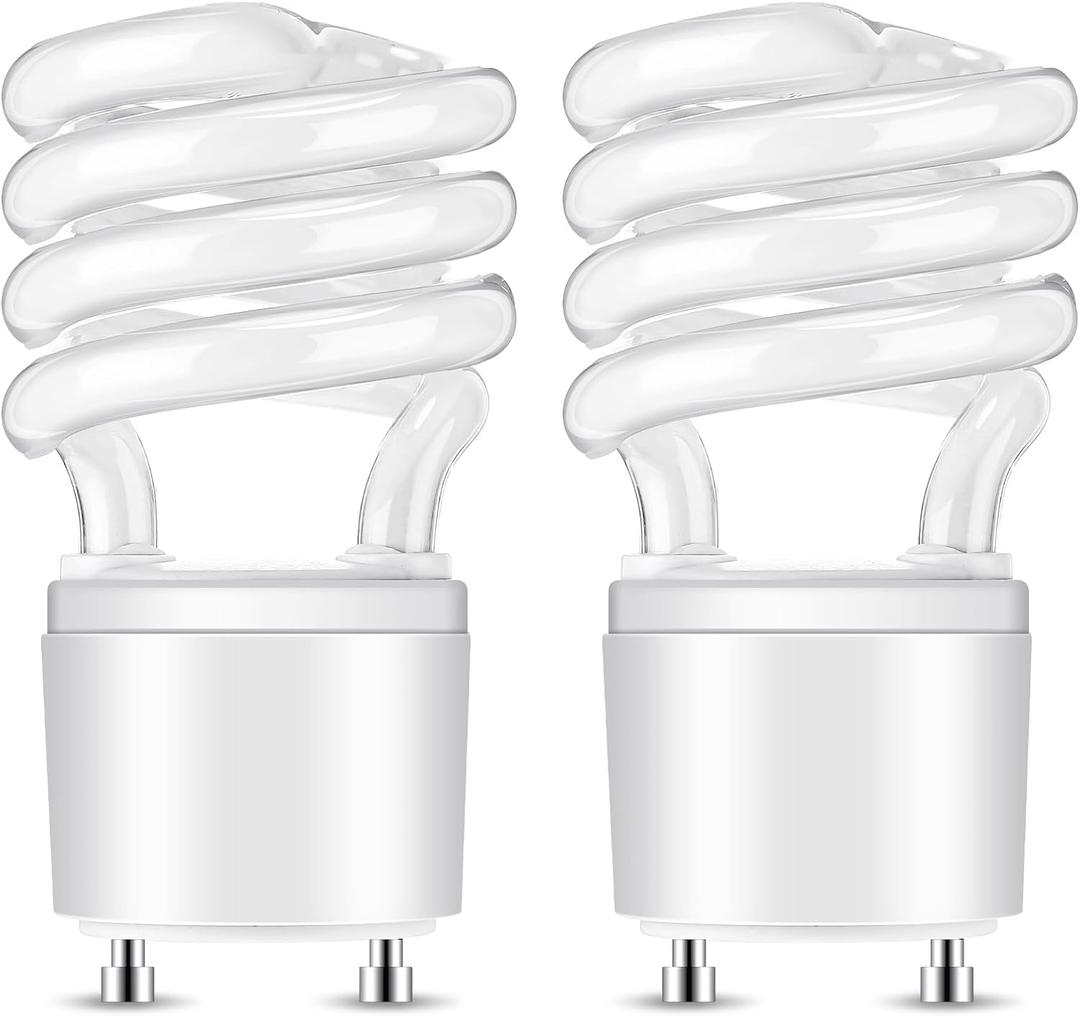 Honoson 2 Pcs 13W T3 Spiral GU24 CFL LED Light Bulb, 2700k Warm White Light Bulbs, Energy Efficient 900lm Twist Bulbs