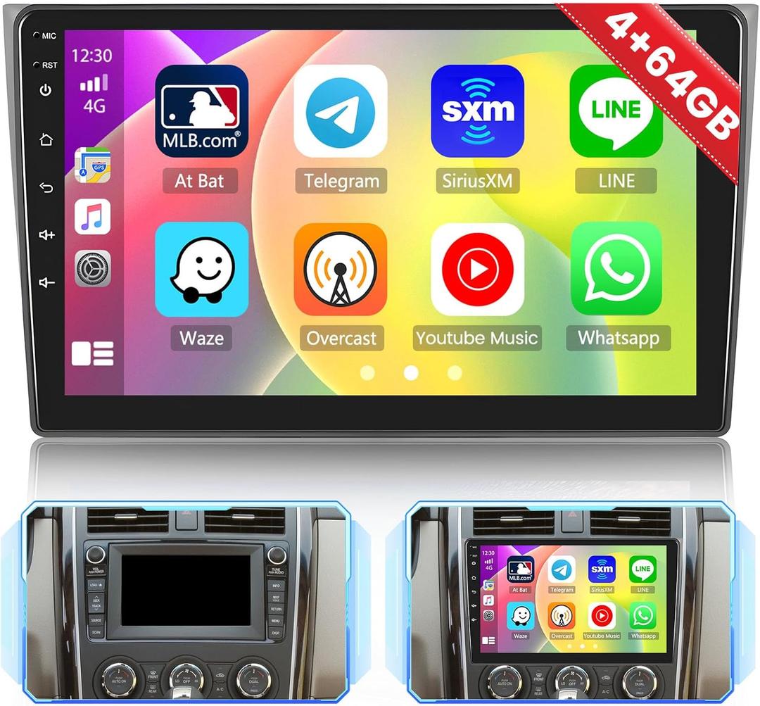 for Mazda CX9 2007-2015 Radio, 8 Core 4+64GB Android 13 Car Stereo 10.1 Inch IPS Touchscreen Car Radio with Wireless Apple Carplay Android Auto 59UI GPS WiFi 32EQ DSP Backup Camrea