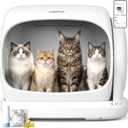 UBPET Automatic Litter Box, 106L Extra Large Self-Cleaning Cat Litter Box for Multiple Cats, Smart App Control, Odor-Control System, Anti-Pinch Safety Design, Includes Waste Bags and Deodorizer Blocks