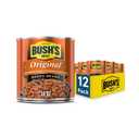 BUSH'S BEST 16 oz Canned Original Baked Beans, Source of Plant Based Protein and Fiber, Low Fat, Gluten Free, (Pack of 12) (EXP 05/31/26)