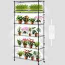 VEVOR DIY Plant Stand with Grow Light, 6-Tier Large Tall Plant Shelf with 192W 5000K Full Spectrum Grow Lights, Indoor Grow Light Shelf with Wheels for Seed Starting 29.5" L x 13.8" W x 70.9" H