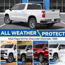 Mud Flaps for 2025 2024 2023 2022 2021 2020 2019 Chevy Silverado 1500 Accessories Heavy Duty Front & Rear Mud Splash Guards (NOT FITS ZR2, LT Trail Boss, Custom Trail Boss), Non-Drilling