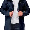 Little Donkey Andy Men's Waterproof Rain Jacket Outdoor Lightweight Mountain Windbreaker Long Coat for Hiking Golf Travel, (Blue, XL)