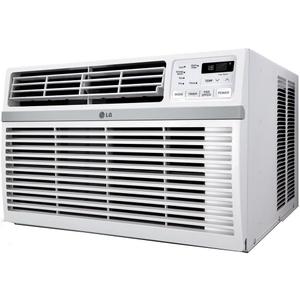 LG 8,000 BTU Window Air Conditioner, 115V, Cools 340 Sq.Ft. for Bedroom, Living Room, Apartment, Quiet Operation, Electronic Control with Remote, 3 Cooling & Fan Speeds, Auto Restart, White