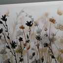 Abstract Floral Canvas Wall Art Grey Cream White Grass Flowers Canvas Pictures Modern Landscape Painting Botanic Artwork for Living Room Bedroom Kitchen Office Wall Decor Ready to Hang 20" x 40"