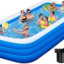 180" x 76" x 22" Large Inflatable Swimming Pool for Adults & Kids, Oversized Family Blow Up Pool for Backyard, Sturdy Thickened Kiddie Pool, Easy Setup & Portable