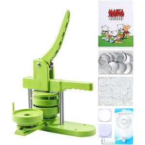 Happizza Button Maker Machine, 75mm(3 inch) DIY Pin Button Maker Press Machine Kit, Badge Button Press Machine Pin Maker Machine with Free 100pcs Button Parts&Pictures&Circle Cutter&Magic Book