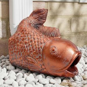 Real Koi Sculpture Gutter Diverter Rain,Eco-Friendly Resin Gutter Extender Diverter, Fish Decor Gutter Extension Downspout, Splash Block, Perfect Gutter Downspout Extension for 3"x4" Gutter