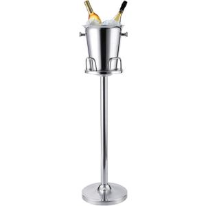 Silver Ice Bucket with Stand, large Champagne Ice Bucket 1.32 gal, Stainless Steel Ice Bucket, 3Ft Tall Ice Bucket for Cocktail Bar Parties
