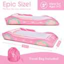 FUNBOY Barbie Kids Twin Size Sleepover Travel Bed Inflatable Air Mattress, Portable Floor Blow Up Bed with Carrying Storage Bag, Perfect for Camping & Home Use
