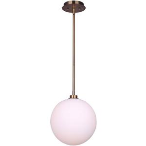 CANARM Simone 1-Light Pendant Light, Gold Finish with Flat Opal Glass Shade, Adjustable Rod, Modern Lighting for Kitchen, Dining Room or Entryway