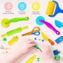 28Pcs Dough and Clay Play Tools Kit for Kids, Modeling Clay Accessories with Animal Cutters, Rolling Pins, Safety Scissors, Dough Extruder & Rollers