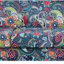 hyha Couch Cover, Floral Pattern, Stretch, Printed, 4 Pieces, Sofa Slipcovers, for 3 Separate Cushion Couch, Washable Furniture Protector for Dogs(Paisley Floral) (Large, Blue Green)