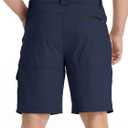 TACVASEN Men's Summer Outdoor Shorts Quick Dry Water Resistant Cargo Casual Golf Work Hiking Shorts (NO Belt) (Blue, L)