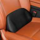 1P Car Lumbar Support with Ergonomic Structure, Suitable for Office Chairs, Gaming Chairs and Car Seats, Memory Foam Material with Breathable Mesh Fabric, Long-Lasting Lumbar Support (Black)