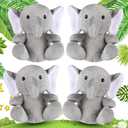 Skylety 4 Pcs Mini Elephant Stuffed Animals Small Cute Elephant Plush Toys Soft Tiny Forest Animals for Baby Shower Boy Girl Gender Reveal Carnival Birthday Party Gift Prize(4 Inch,Grey)