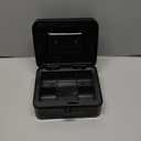 KYODOLED Cash Box with Combination Lock Safe Metal Money Box with Money Tray for Security Lock Box 7.87"x 6.30"x 3.35" Black (Medium)