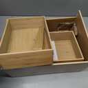 BAMOTTO CRAFTBAMBOO 3-Piece Large Bamboo Storage Box Set - 7.1in High Stackable Deep-Drawer Organizer, Lidless Bamboo Bin for Kitchen Cutlery Utensils Knives (14.6"x10.2"x7.1"*1 + 10.2"x7.3"x3"*2)