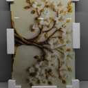 Evgosm Tempered Glass Backsplash for KitchenFlowers Stove Splashback, Glass Backsplash, Easy to Install and Clean, Used for Kitchen Wall Protection and Decoration. (30x20'')