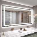 Hivone 60X36 LED Bathroom Mirror with Lights, Anti-Fog, Dimmable, Backlit + Front Lit, Smart Bathroom Vanity Mirror, Memory Function, Shatterproof, Tempered Glass (Horizontal/Vertical)