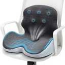 Seat Cushion - Memory Foam Cushion for Office Chair, Lumbar Support Pillow One Piece, for Sciatica & Tailbone Pressure Relief Coccyx Pad for Long Sitting Office Chair, Wheelchair, Home, Office
