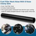Frienda 2 Pcs Gasoline Fuel Filler Neck Hose with 8 Clamp Set 2 Inches Inside Diameter,15 7/8 inch Length Reinforced Gas Tank Fuel Filler Hose(Straight,2 Inch)