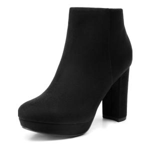 DREAM PAIRS Women's Stomp High Heel Ankle Boots, Size 8,5