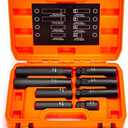 Dynofit Lug Nuts Key Kit, 8-Piece Spline Locking Lug Nuts Socket for Removing 5, 6, 7, 12 Spline and Hex Aftermarket Wheel Locks, Cr-V Steel