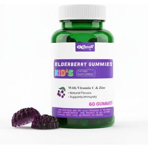 A Candi Kids Elderberry Gummies, Immune Support, Natural Berry Flavor, 60 Gummies. 02/2026