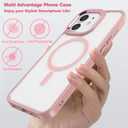 Magnetic for iPhone 11 Case [Compatible with Magsafe] [Military-Grade Protection] Thickened Anti-Drop Transparent Anti-Yellowing Protective case (Pink, iPhone 11)