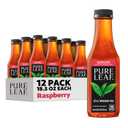 Pure Leaf Iced Tea, Raspberry, Real Brewed Tea, 18.5 Fl Oz Bottles (Pack of 12) BBD: 10-26-26
