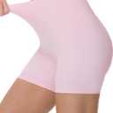 THE GYM PEOPLE Women's High Waist Yoga Workout Shorts Tummy Control Fitness Athletic Running Compression Shorts (Pink, M)