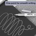 Silver Metallic Permanent Markers, 24 Pack Silver Metallic Marker Pens for Artist Illustration, Industrial Marking, DIY Crafts, Gift Card Making