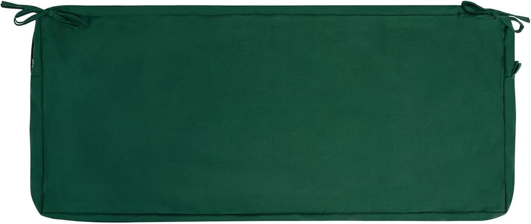 FUNHOME Outdoor Bench Cushion Covers 42" x 18" x 3", No Insert! Patio Cushion Covers for Outdoor Furniture, Water Resistant Patio Bench Loveseat Cushion Covers 1 Pack, Dark Green(Cover ONLY)