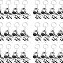 24 Pack Zebra Keyring Pack Party Favor for Zebra Lover, Guest Return Gift, Wild Animal Themed Party, Birthday
