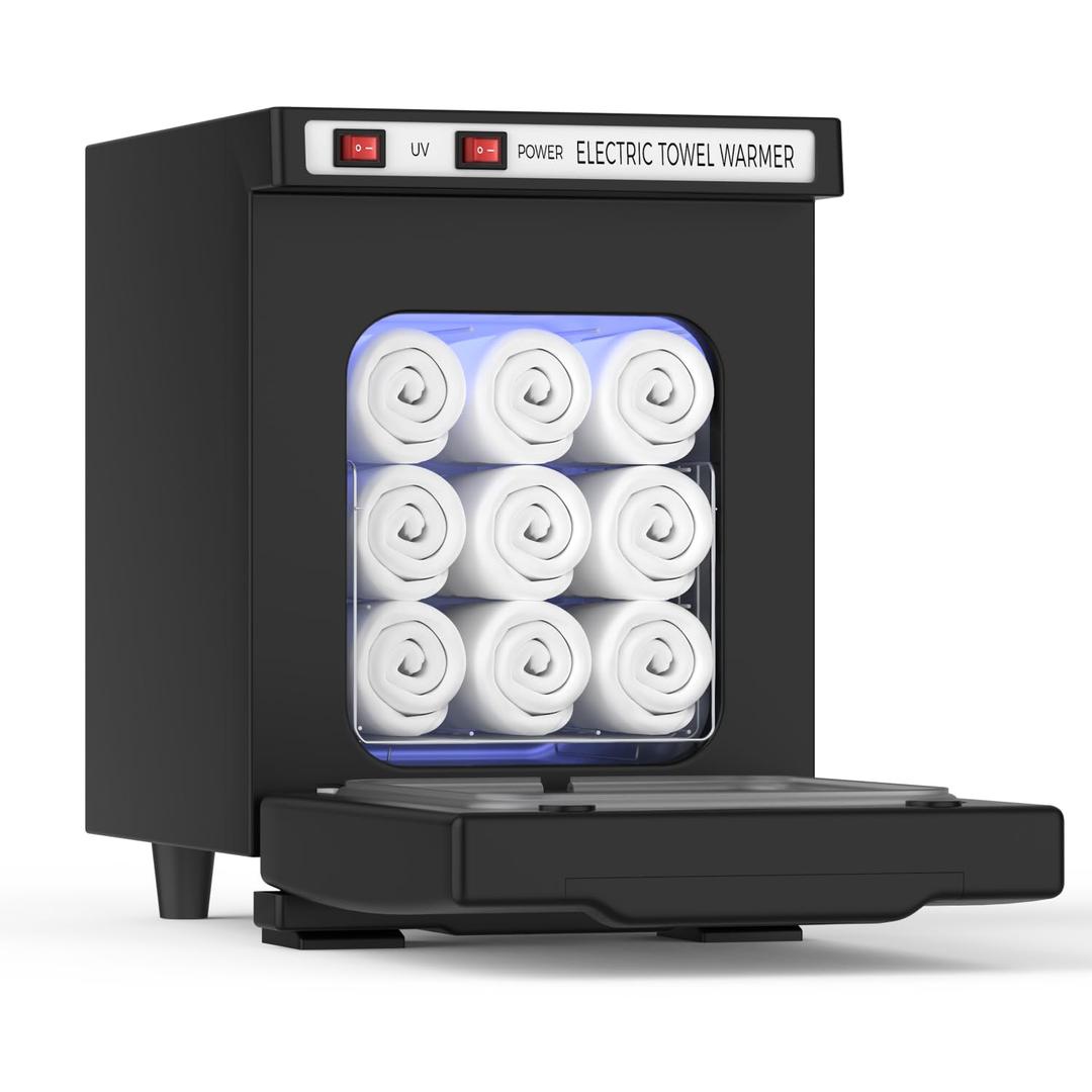 Towel Warmer 5L-Black, 2-in-1 Professional Mini Small Hot Towel Warmer for Spa, Facial Towel Cabinet for Solo Estheticians, Small Salons & Home Spa (Fits 10-15 Towels)