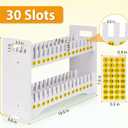 Cell Phone Holder Classroom Cell Phone Storage 2-Tier Multiple Cell Phone Stand Rack with 1-30 Number Stickers PVC Board Mobile Phone Holder Desktop Organizer for Classroom Office (30 Slots)