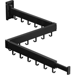 Clothes Drying Rack,Drying Rack Clothing,Luandry Drying Rack,Clothes Hanger Rack,Wall Mounted Luandry Rack,Folding Retractable,Frosted Stone Black Classic,ms-01