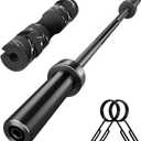 TEEMOO 4.85FT Home Gym Barbell Bar, Barbell Bar with 2 Spring Collars